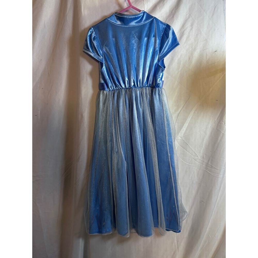 Disney Frozen Elsa Nightgown Size 6 Blue Glitter Tulle Sleepwear Dress Girls - Picture 2 of 4